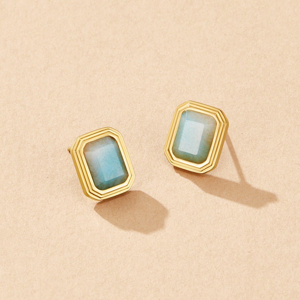 Vana Gold Vintage Stone Earrings - Beautiful Earth Boutique