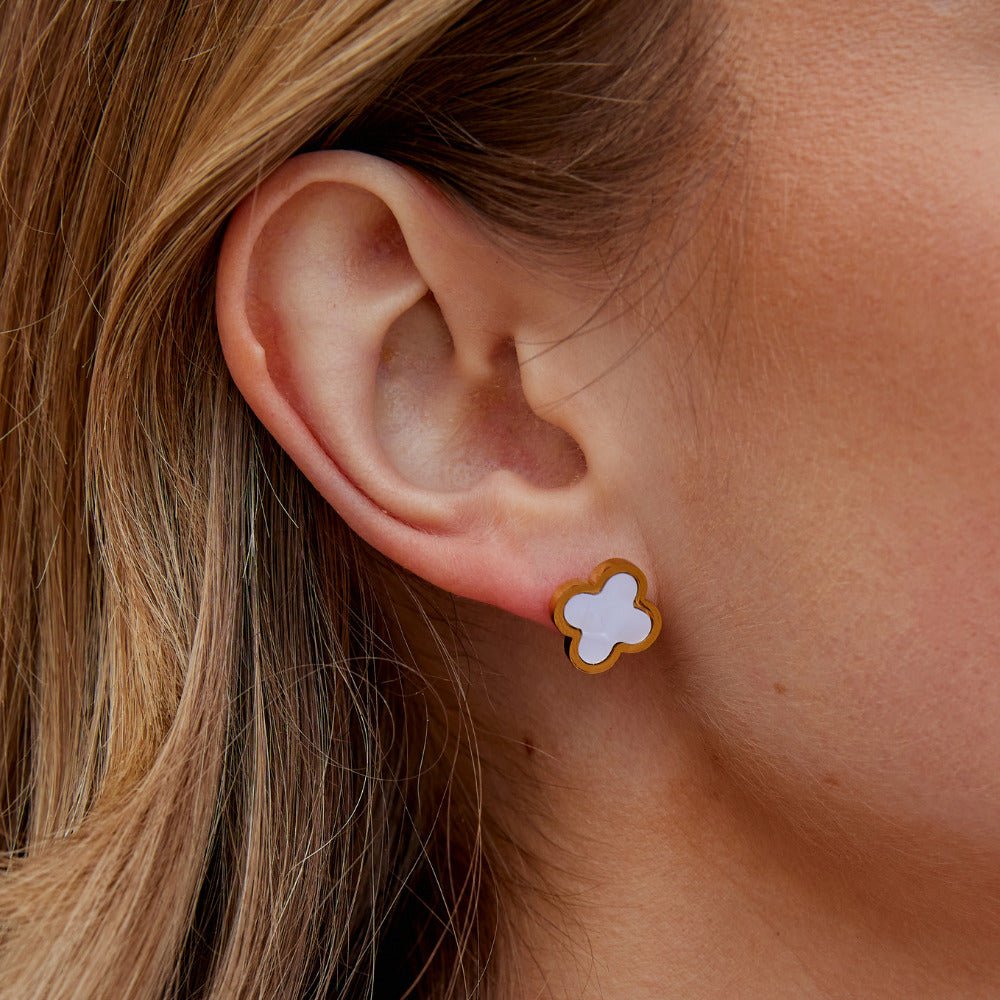 White Clover Stud Earrings - Beautiful Earth Boutique