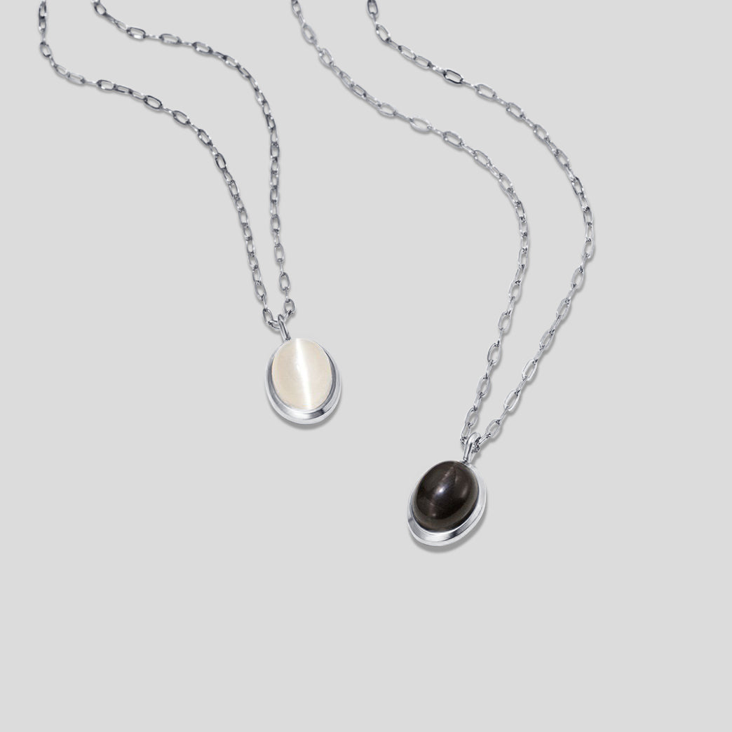 Silver White Opal Necklace