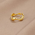 925 Sterling Gold Wave Ring - Beautiful Earth Boutique