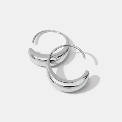 Classic Silver Drop Hoop Earrings - Beautiful Earth Boutique